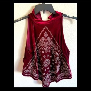 EUC Velvet Free People maroon sleeveless top